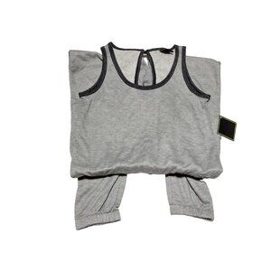 NWT Kandy Karma Women's Terry Jumpsuit Grey Athletic Style Size Small‎